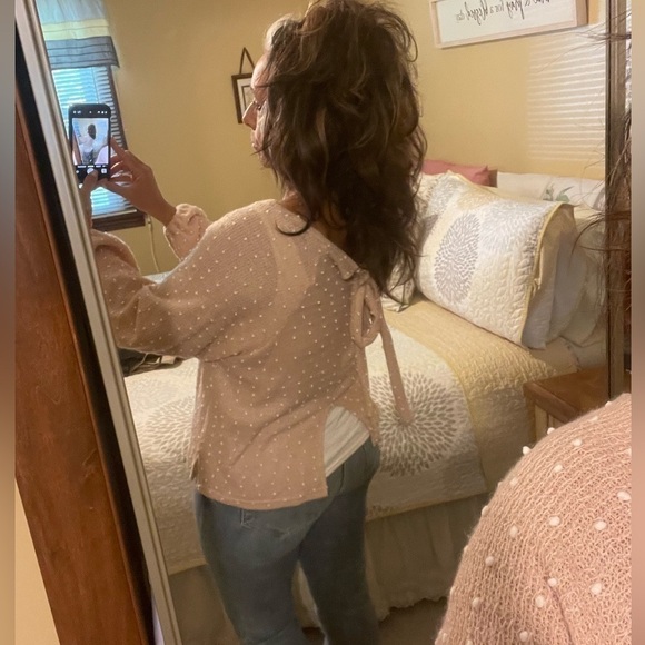 Pink Swiss Dot Sweater - Picture 4 of 11